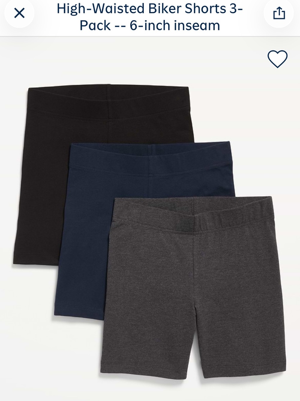 3 pack Old Navy woman’s spandex shorts.